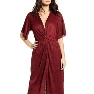 All in Favor l Dolman Plisse Midi Dress